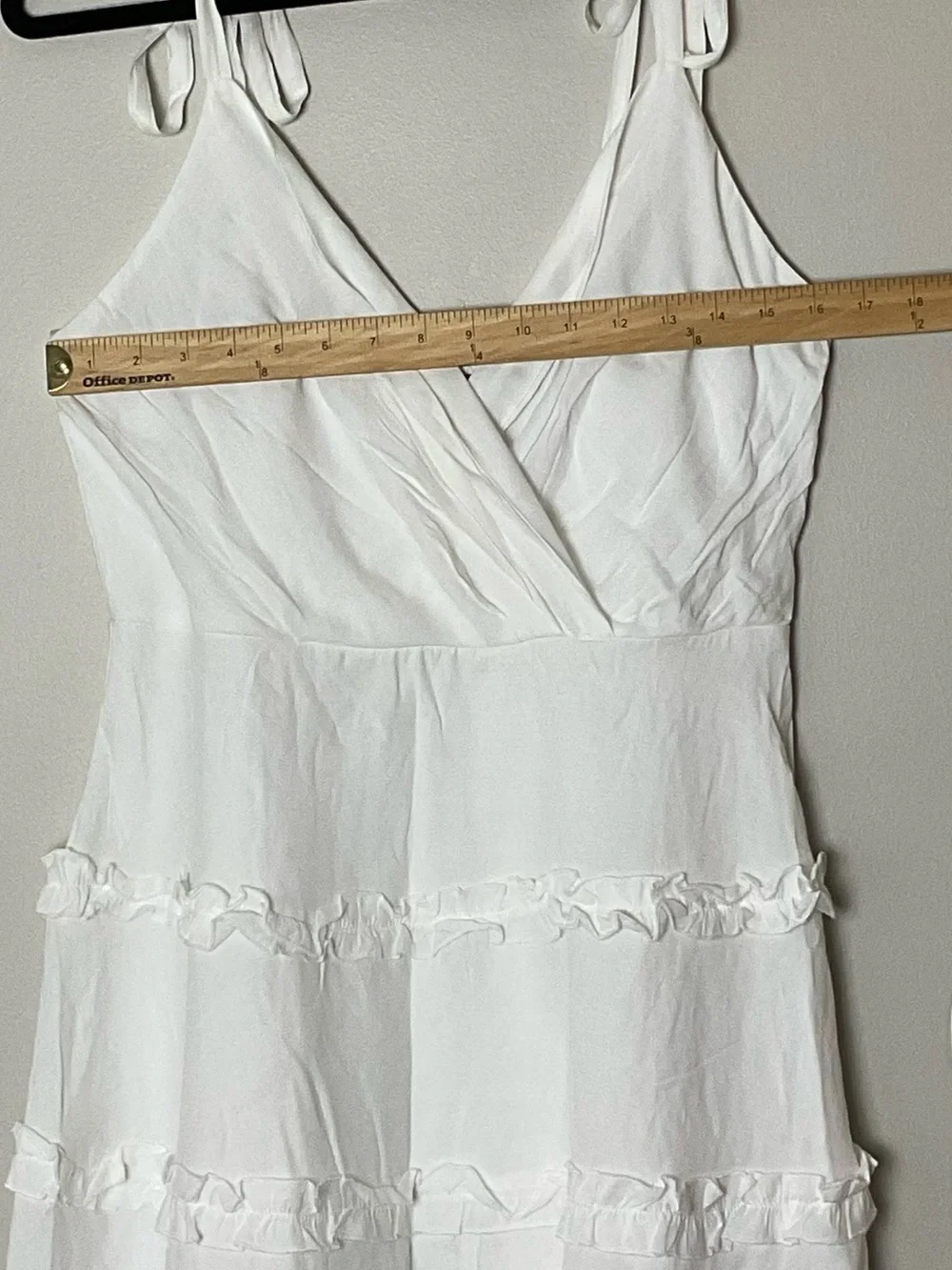 Trixxi White Ruffle Tiered Mini Sundress Cottagecore Fairycore Boho Resort XL - Picture 2 of 6